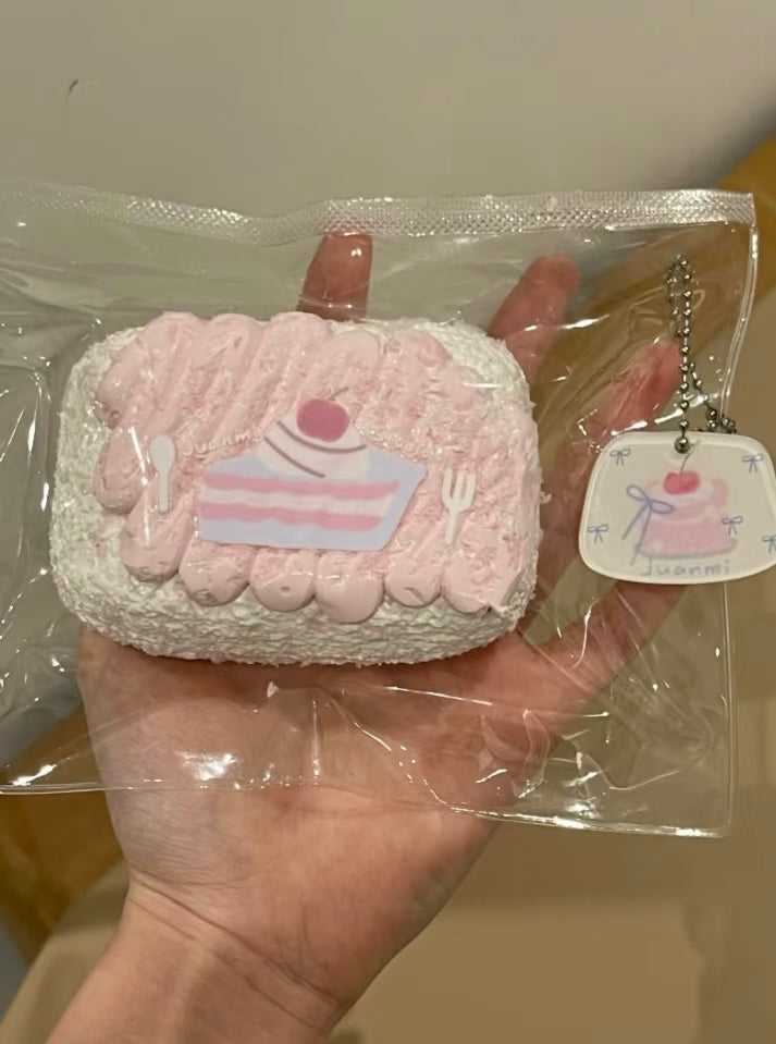 予約　juanmi スクイーズ 手描き風ケーキミルクブロック ピンク