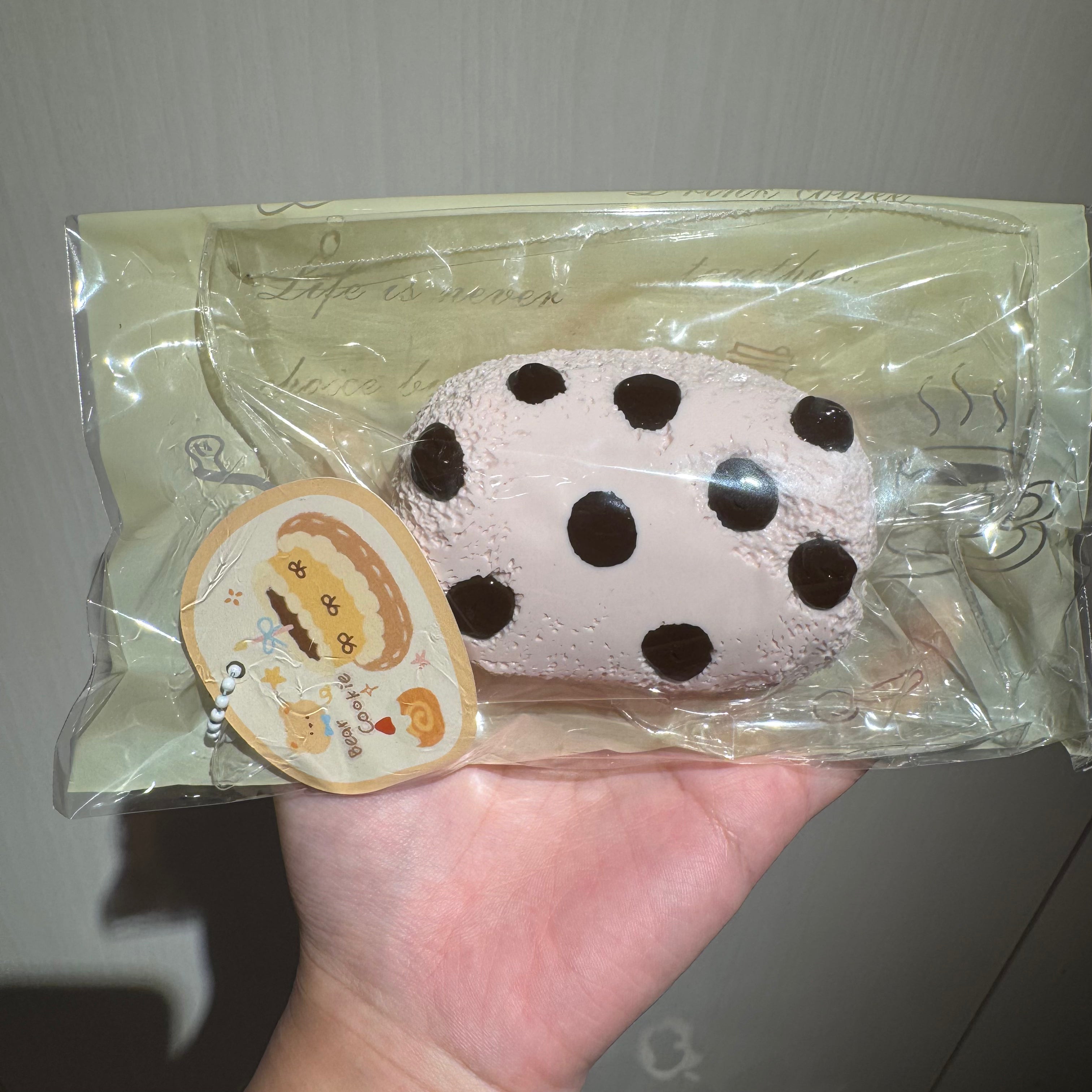 小熊饼干 くまクッキー スクイーズ　 ピンク水玉